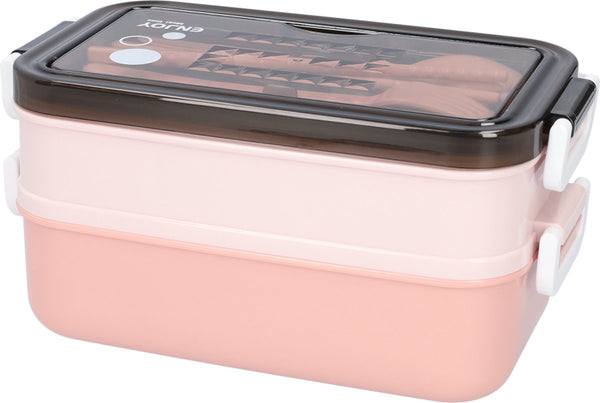 Pink Lunch Box With Soup Bowl Bento Adult Meal Boxes Children's Compartments Airtight And Leakproof Bpa Free Lunchboxes & Bags