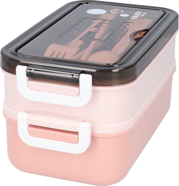 Pink Lunch Box With Soup Bowl Bento Adult Meal Boxes Children's Compartments Airtight And Leakproof Bpa Free Lunchboxes & Bags