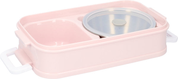 Pink Lunch Box With Soup Bowl Bento Adult Meal Boxes Children's Compartments Airtight And Leakproof Bpa Free Lunchboxes & Bags
