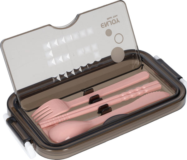 Pink Lunch Box With Soup Bowl Bento Adult Meal Boxes Children's Compartments Airtight And Leakproof Bpa Free Lunchboxes & Bags