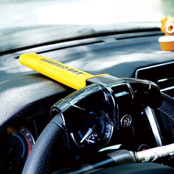 Car Steering Wheel Lock Anti Theft For Classic Cars Security With 2 Keys Yellow Steering Wheels