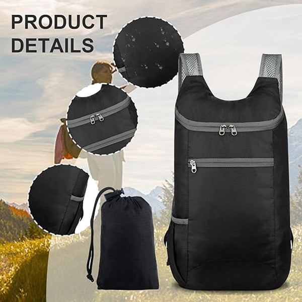 Ultralight Foldable Waterproof Backpack Black Backpacks