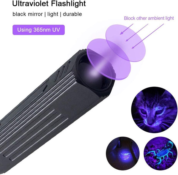 Uv Flashlight Professional Lamp Black Light 365 Nm Filter Rechargeable For Curing Resins Gemstones Minerals And Nail Art Flashlights