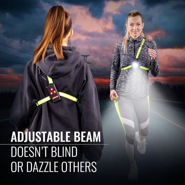 Led Chest Lamp For Running Usb Rechargeable Ipx4 Waterproof Safety & Reflective Gear