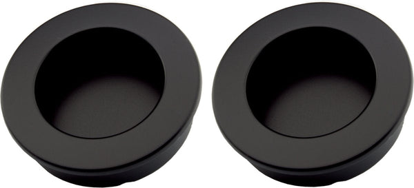 Matte Black Round Pull Handle Set 40Mm Sliding Door Hardware