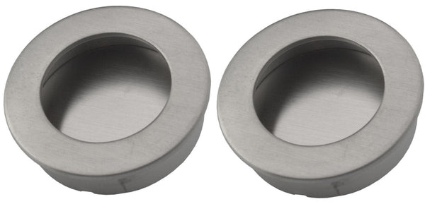Brushed Stainless Steel Round Pull Handles 40Mm Diameter Set Of 2 Sliding Door Hardware