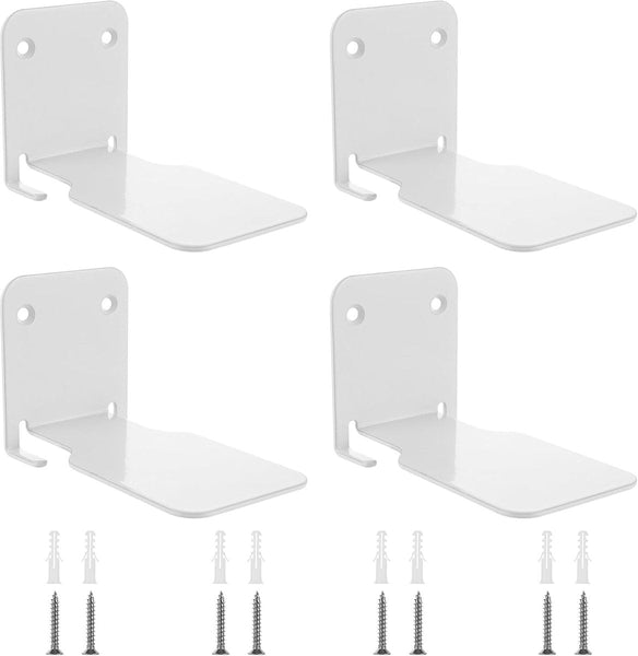 4 Piece White Metal Invisible Floating Shelf Set 6.6 X 10.5 Cm Wall Shelves