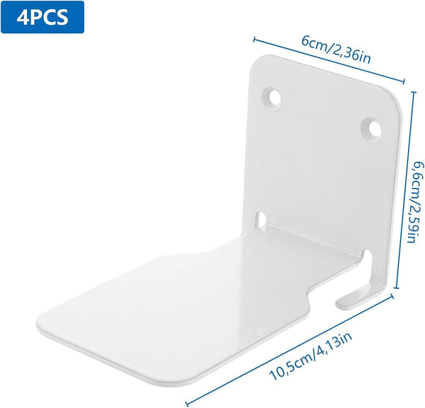 4 Piece White Metal Invisible Floating Shelf Set 6.6 X 10.5 Cm Wall Shelves