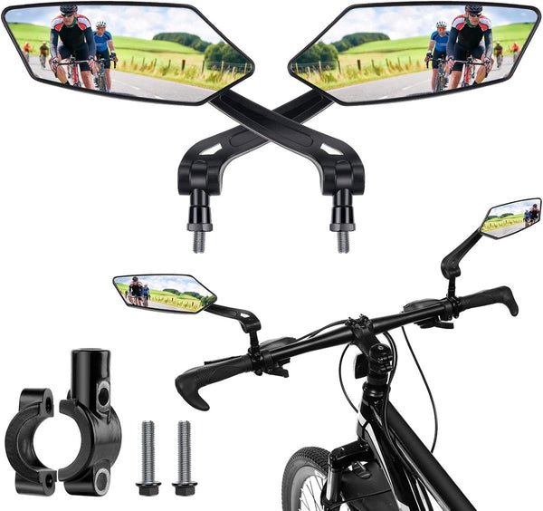 2 Piece Bicycle Rearview Mirror Large Folding For 20 24Mm Handlebars 360A Adjustable Hd Bike Bicycles And Mountain Bikes Mirrors