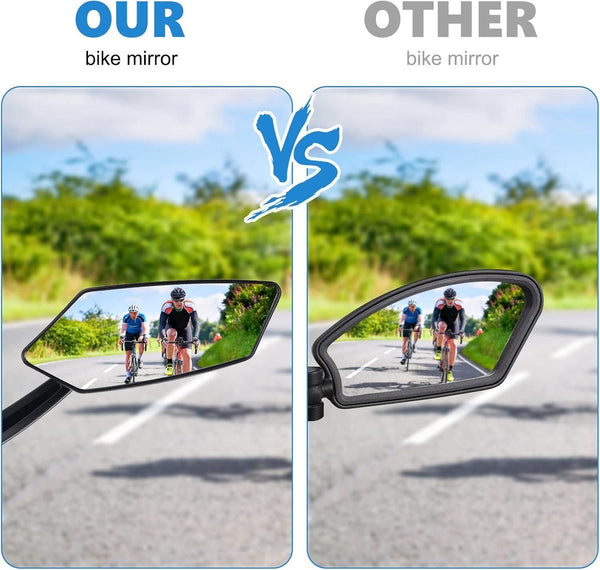 2 Piece Bicycle Rearview Mirror Large Folding For 20 24Mm Handlebars 360A Adjustable Hd Bike Bicycles And Mountain Bikes Mirrors