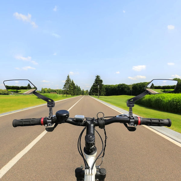 2 Piece Bicycle Rearview Mirror Large Folding For 20 24Mm Handlebars 360A Adjustable Hd Bike Bicycles And Mountain Bikes Mirrors