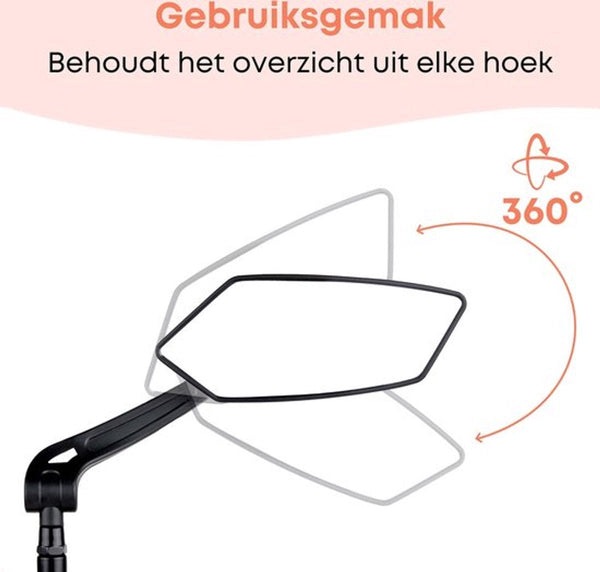 2 Piece Bicycle Rearview Mirror Large Folding For 20 24Mm Handlebars 360A Adjustable Hd Bike Bicycles And Mountain Bikes Mirrors