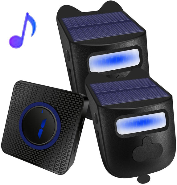 Solar Driveway Alarm System With 2 Sensors & 1 Doorbell Wireless Motion Detector Sensors & Motion Detectors