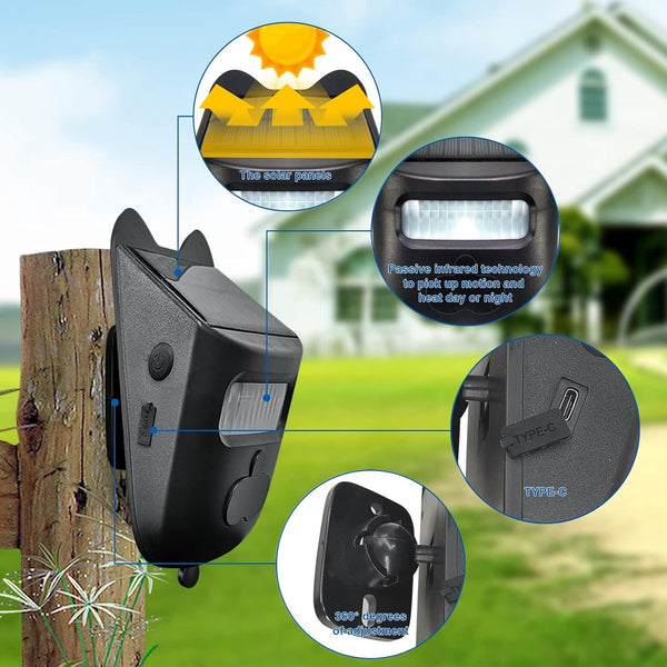 Solar Driveway Alarm System With 2 Sensors & 1 Doorbell Wireless Motion Detector Sensors & Motion Detectors