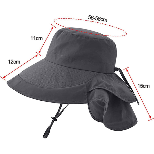 Women's And Men's Sun Hat Foldable Garden Wide Brim With Neck Flap Chin Strap For Outdoor Activities Gardening Dark Grey 1 Piece Hats