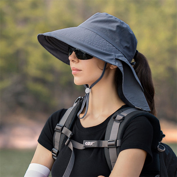 Women's And Men's Sun Hat Foldable Garden Wide Brim With Neck Flap Chin Strap For Outdoor Activities Gardening Dark Grey 1 Piece Hats