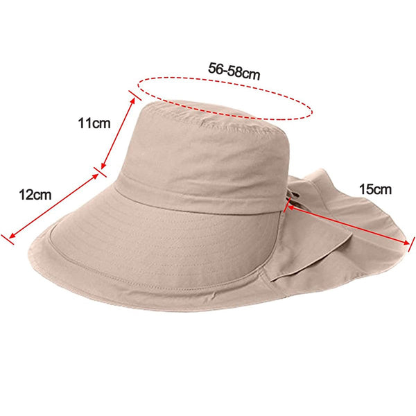 Women's And Men's Sun Hat Foldable Garden Wide Brim With Neck Flap Chin Strap For Outdoor Activities Gardening Cream Color 1 Piece Hats