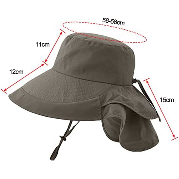 Women's And Men's Sun Hat Foldable Garden Wide Brim With Neck Flap Chin Strap For Outdoor Activities Gardening Army Green 1 Piece Hats