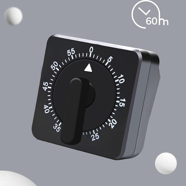 Kitchen Timer Analog Mechanical 60 Minutes Gadget Cooking Tool Suitable For Baking Pastry Eggs Black Timers
