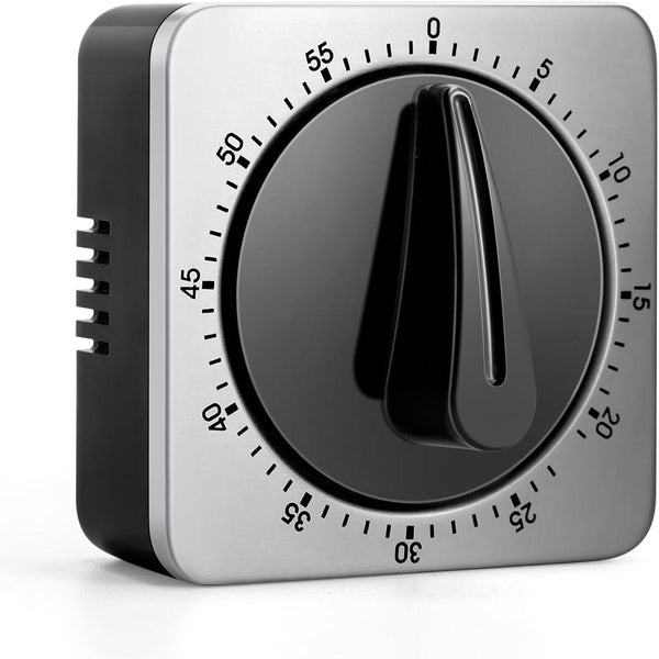 Kitchen For Cooking Chef's With Audible Alarm Mechanical Desktop No Batteries Required Magnetic Back Beautiful Stainless Steel Countdown Reminder Time