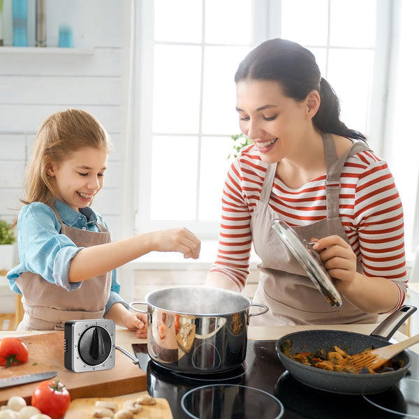 Kitchen For Cooking Chef's With Audible Alarm Mechanical Desktop No Batteries Required Magnetic Back Beautiful Stainless Steel Countdown Reminder Time