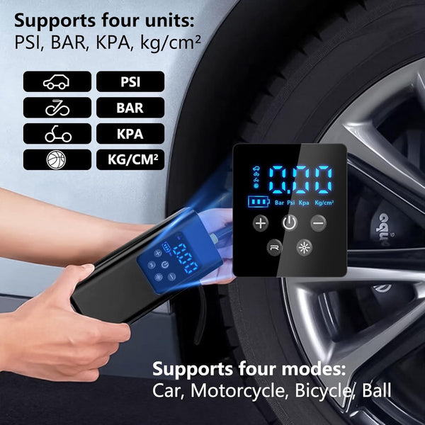 Bicycle Pump Electric 150 Psi Air 6000 Mah Battery Compressor Mini Portable For Bicycles Tires Cars Bikes Motorcycles Pumps