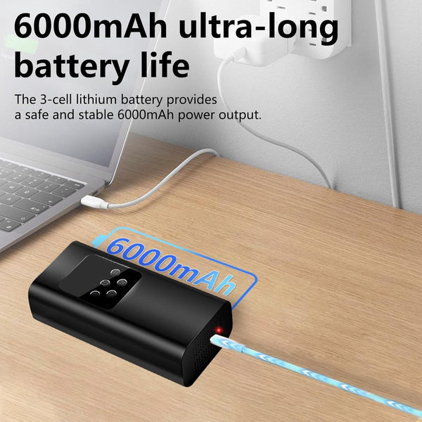 Bicycle Pump Electric 150 Psi Air 6000 Mah Battery Compressor Mini Portable For Bicycles Tires Cars Bikes Motorcycles Pumps