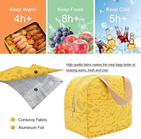 Children's Lunch Bags Reusable For Women And Men Mini Insulated 6L Small Picnic Work School Picnics Travel (Yellow) Lunchboxes & Bags