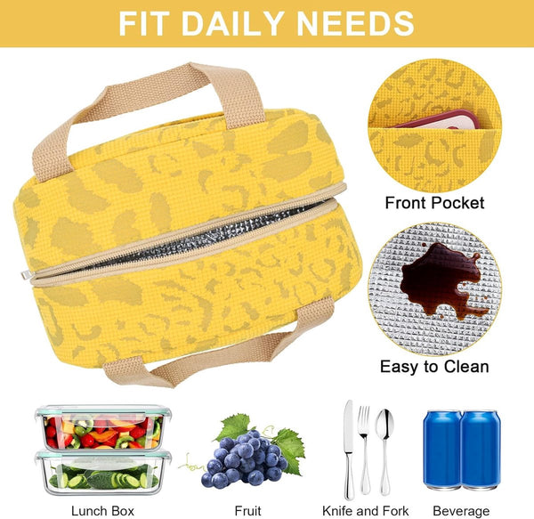 Children's Lunch Bags Reusable For Women And Men Mini Insulated 6L Small Picnic Work School Picnics Travel (Yellow) Lunchboxes & Bags