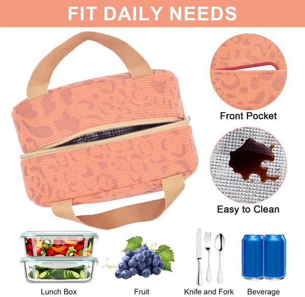 Children's Lunch Bags Reusable For Women And Men Mini Insulated 6L Small Picnic Work School Picnics Travel (Orange) Lunchboxes & Bags