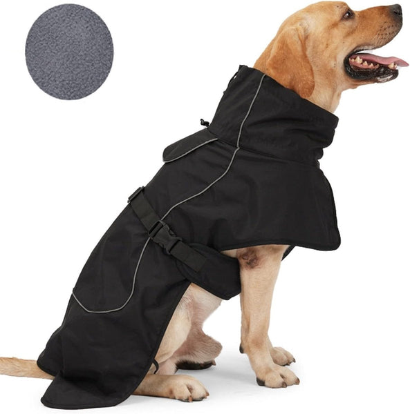 Dog Raincoat Jacket Waterproof Winter Coats Windproof Reflective Strip Black Size L Perfect For Small And Medium Dogs Dog Clothing & Shoes