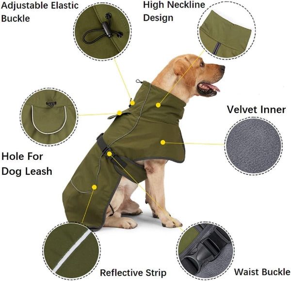 Dog Raincoat Jacket Waterproof Winter Coat Windproof Reflective Strip Black Size Perfect For Small And Medium Dogs Dog Clothing & Shoes