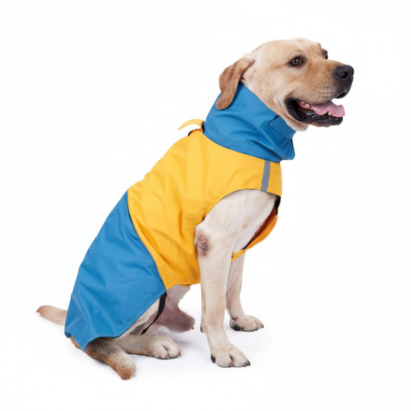 Waterproof Dog Winter Jacket With Reflective Strips Blue/Yellow Size Dog Clothing & Shoes