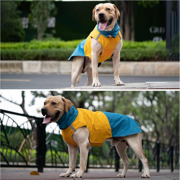 Waterproof Dog Winter Jacket With Reflective Strips Blue/Yellow Size Dog Clothing & Shoes