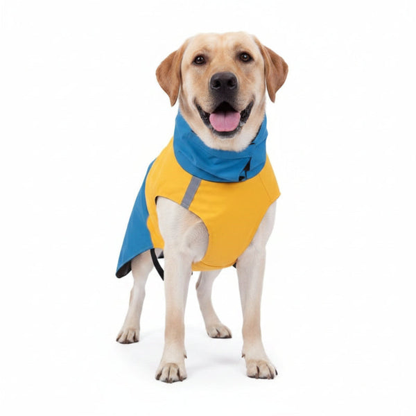 Waterproof Dog Winter Jacket With Reflective Strips Blue And Yellow Xxl Dog Clothing & Shoes