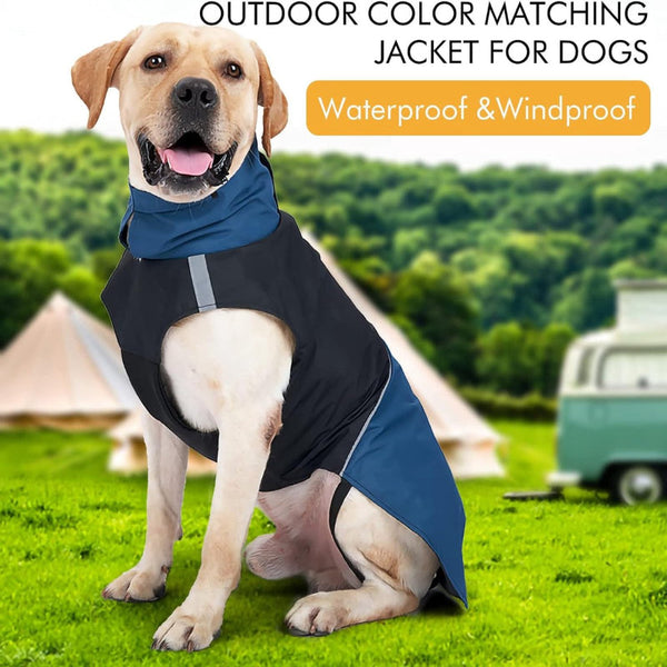 Waterproof Dog Winter Jacket With Reflective Strips Blue And Yellow Xxl Dog Clothing & Shoes