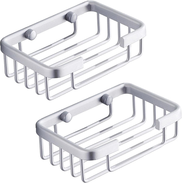 Wall Mounted Aluminum Soap Dish For Bathroom And Kitchen Silver 2 Pieces Soap Dishes & Dispensers