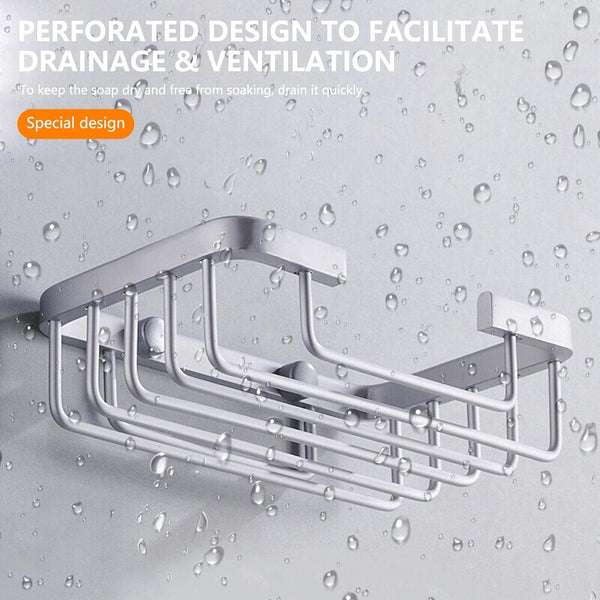 Wall Mounted Aluminum Soap Dish For Bathroom And Kitchen Silver 2 Pieces Soap Dishes & Dispensers