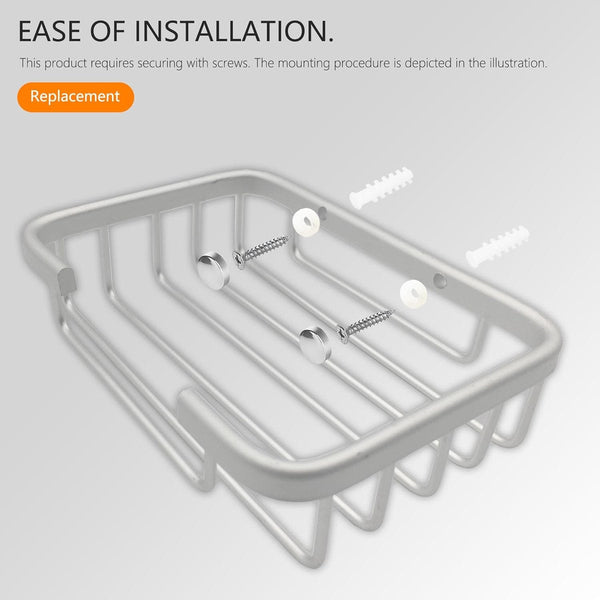 Wall Mounted Aluminum Soap Dish For Bathroom And Kitchen Silver 2 Pieces Soap Dishes & Dispensers