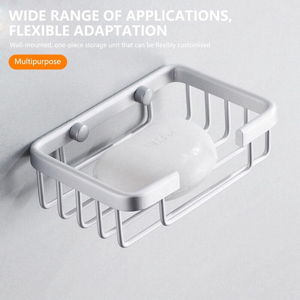 Wall Mounted Aluminum Soap Dish For Bathroom And Kitchen Silver 2 Pieces Soap Dishes & Dispensers