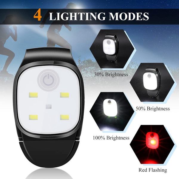 Clip On Outdoor Running Light Led Flashlight Usb Rechargeable Reflective Plastic Safety Accessory For Running/Training/Racing. Safety & Reflective Gea
