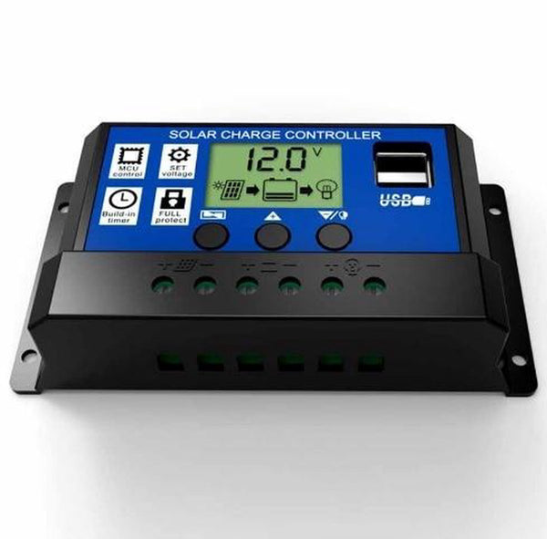20A Pwm Solar Charge Controller Lcd Usb 12V 24V Solar Power Chargers