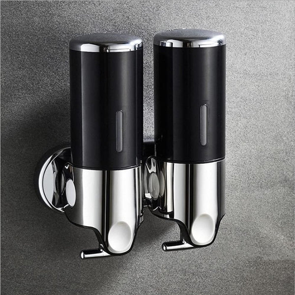 2 X 500Ml Wall Mounted Soap Dispenser Black Soap Dishes & Dispensers
