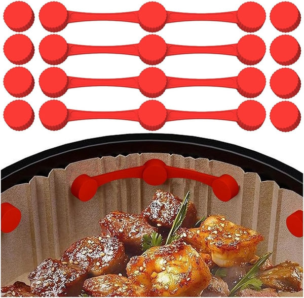 4 Piece Silicone Magnetic Air Fryer Liner Holders Red Air Fryer Accessories