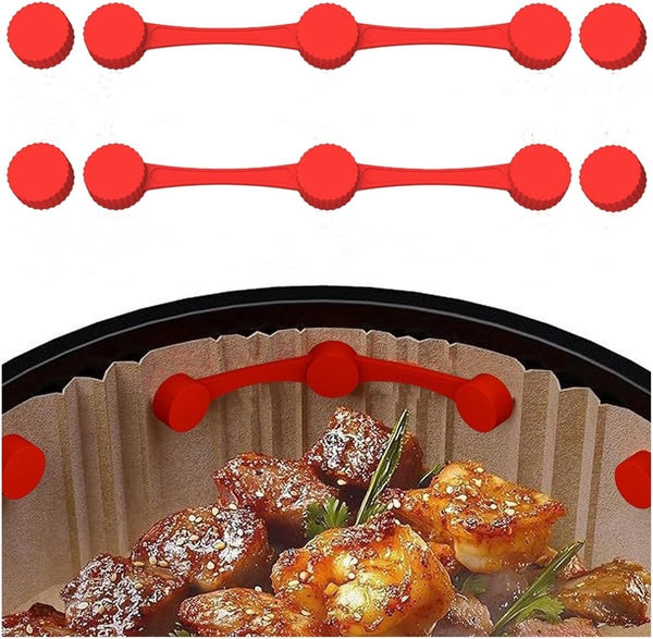 Magnetic Silicone Strips For Airfryers Paper Holders High Temperature Resistant Set Of 2 Fasteners To Secure Parchment Air Fryer Accessories