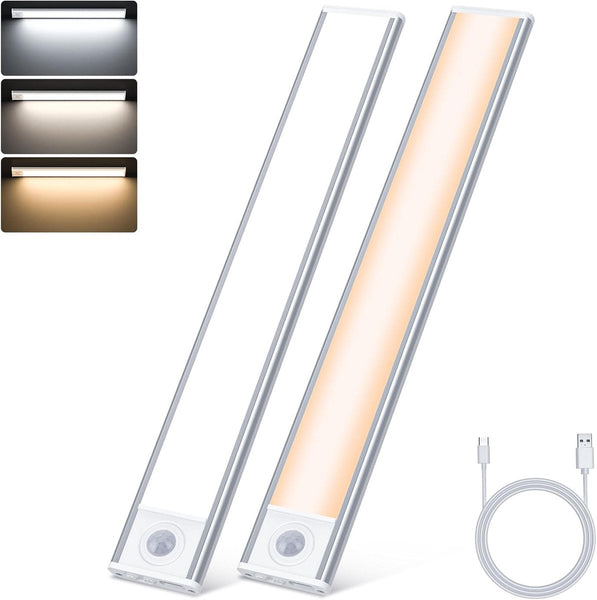 20Cm Led Under Cabinet Lights With Motion Sensor 3 Color Temps Rechargeable Pack Smart Lighting Accessories