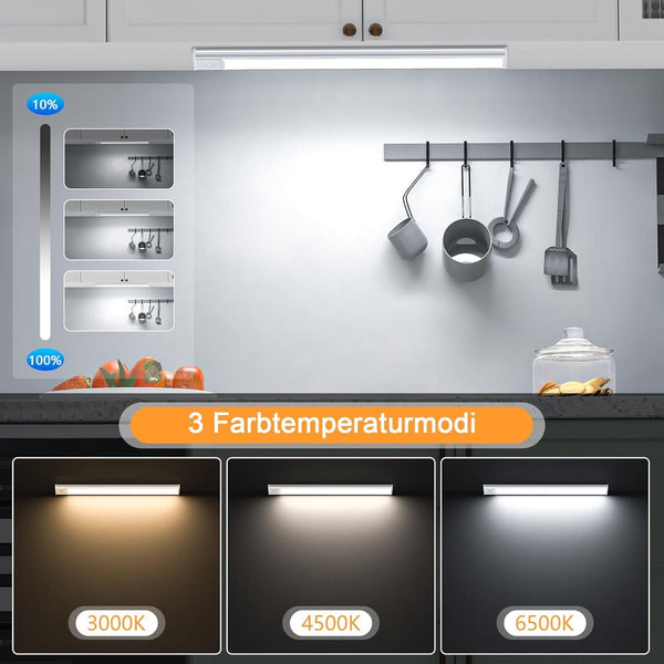 20Cm Led Under Cabinet Lights With Motion Sensor 3 Color Temps Rechargeable Pack Smart Lighting Accessories