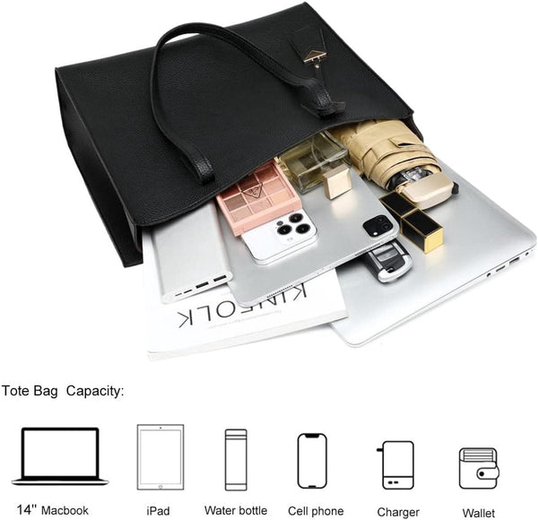 Handbags Large Women's Shopping Bags Fashion School Work Casual With Zipper A Black Western Style Women's Bags & Handbags