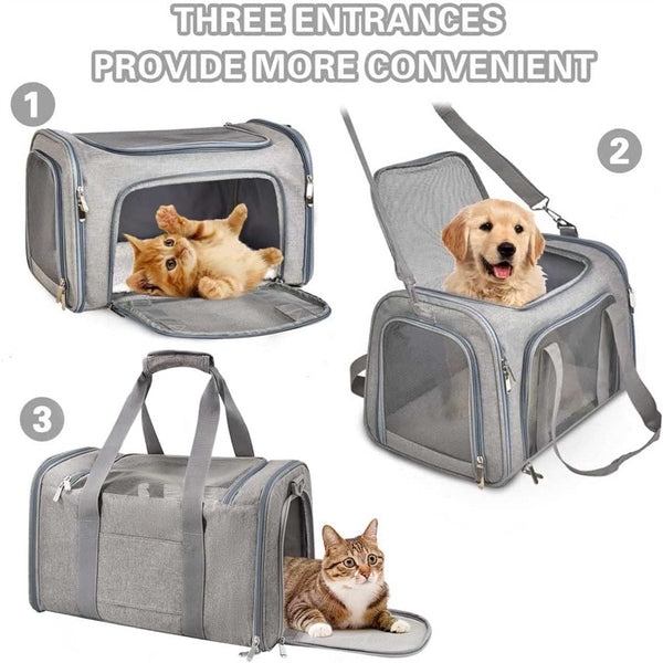 Bicycle Panniers Dog Carrier Bag For Airplanes Small Dogs Size L Cat Basket Portable Pet With Soft Sides Foldable Puppy/Rabbit Travel Pet Transport