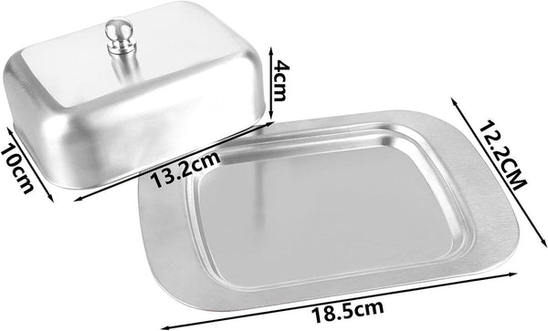 Stainless Steel Butter Dish With Lid For 250G Of Dessert Bowl And Cheese Bread Box Restaurant Home Use 186 X 12 65 Cm Butter Dishes